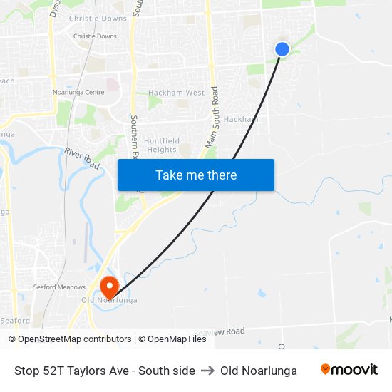 Stop 52T Taylors Ave - South side to Old Noarlunga map