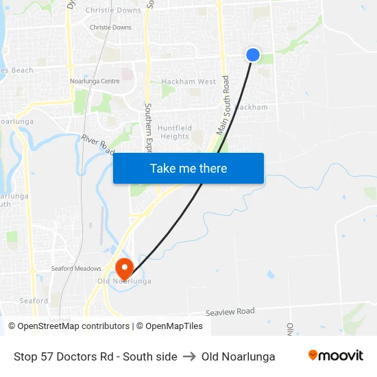 Stop 57 Doctors Rd - South side to Old Noarlunga map