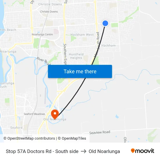 Stop 57A Doctors Rd - South side to Old Noarlunga map