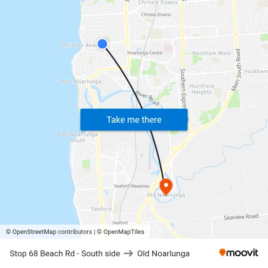 Stop 68 Beach Rd - South side to Old Noarlunga map