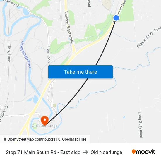 Stop 71 Main South Rd - East side to Old Noarlunga map