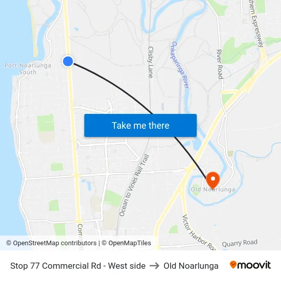 Stop 77 Commercial Rd - West side to Old Noarlunga map