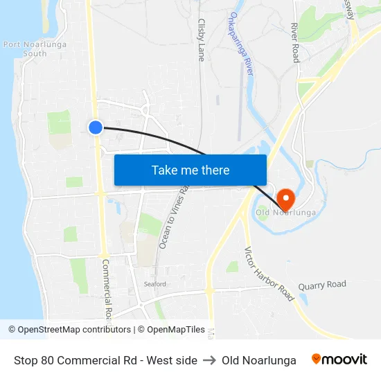 Stop 80 Commercial Rd - West side to Old Noarlunga map