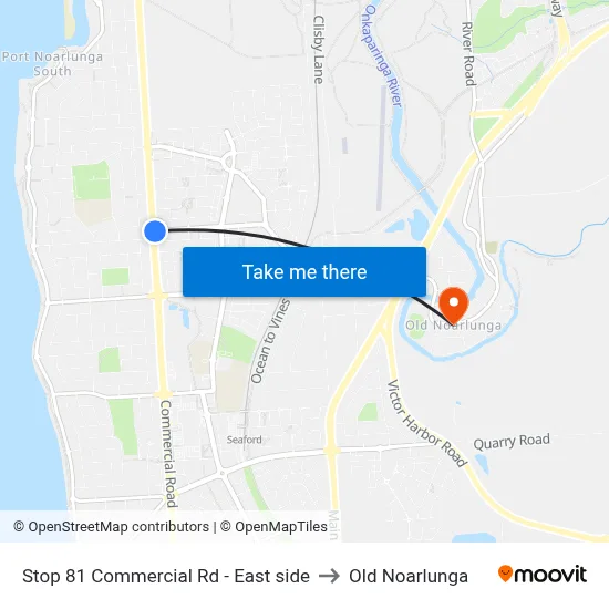 Stop 81 Commercial Rd - East side to Old Noarlunga map