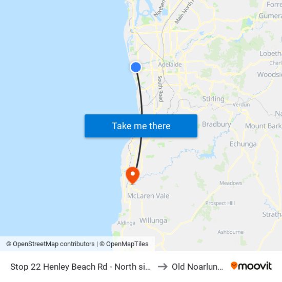 Stop 22 Henley Beach Rd - North side to Old Noarlunga map