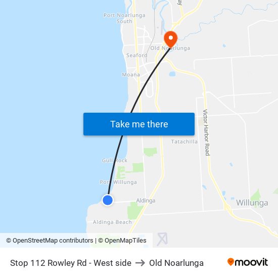 Stop 112 Rowley Rd - West side to Old Noarlunga map