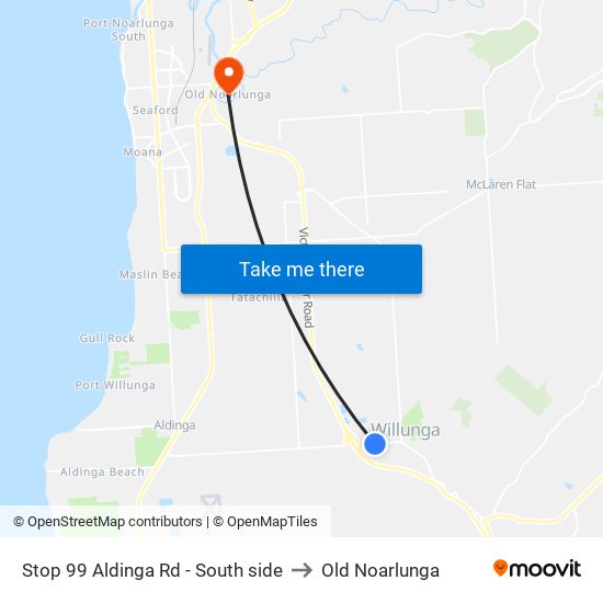 Stop 99 Aldinga Rd - South side to Old Noarlunga map