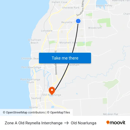 Zone A Old Reynella Interchange to Old Noarlunga map