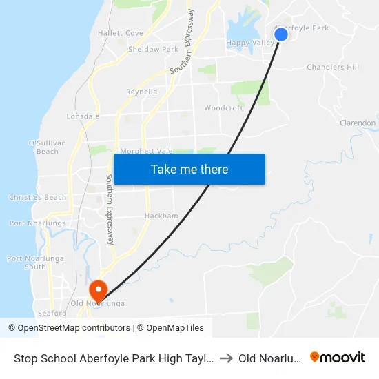 Stop School Aberfoyle Park High Taylors Rd to Old Noarlunga map