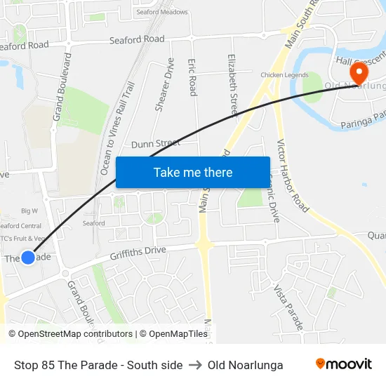 Stop 85 The Parade - South side to Old Noarlunga map