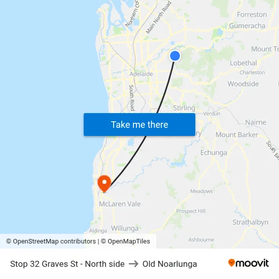 Stop 32 Graves St - North side to Old Noarlunga map