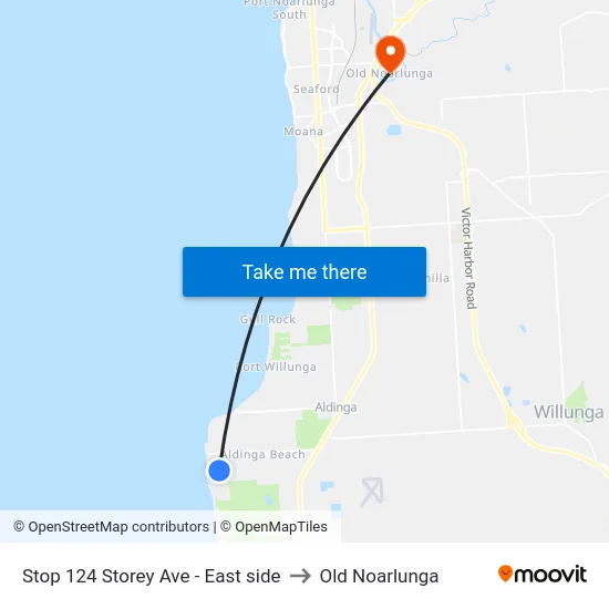 Stop 124 Storey Ave - East side to Old Noarlunga map