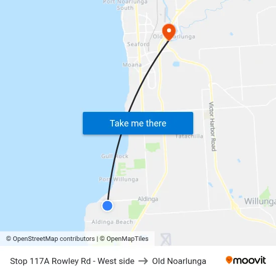 Stop 117A Rowley Rd - West side to Old Noarlunga map