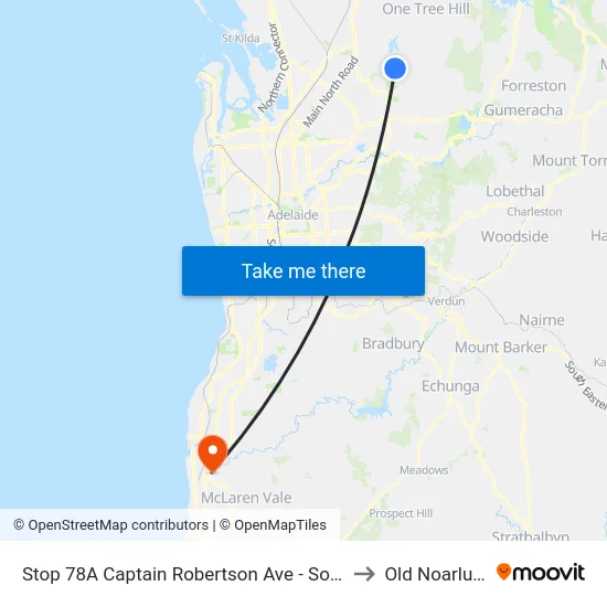 Stop 78A Captain Robertson Ave - South side to Old Noarlunga map