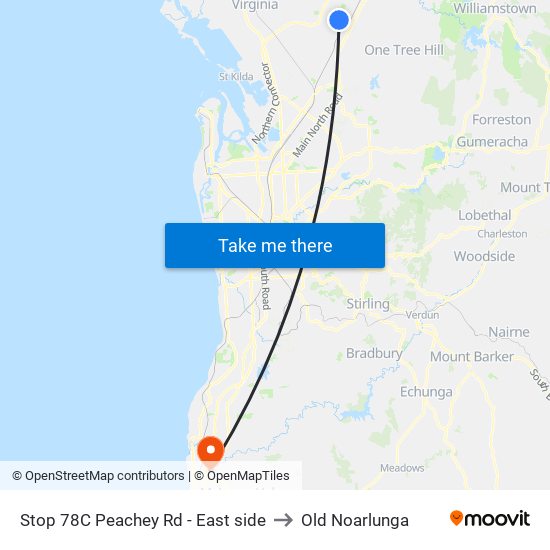 Stop 78C Peachey Rd - East side to Old Noarlunga map