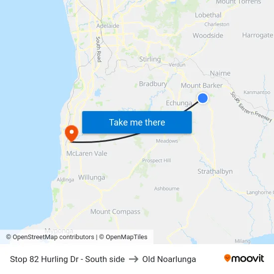 Stop 82 Hurling Dr - South side to Old Noarlunga map