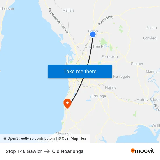Stop 146 Gawler to Old Noarlunga map