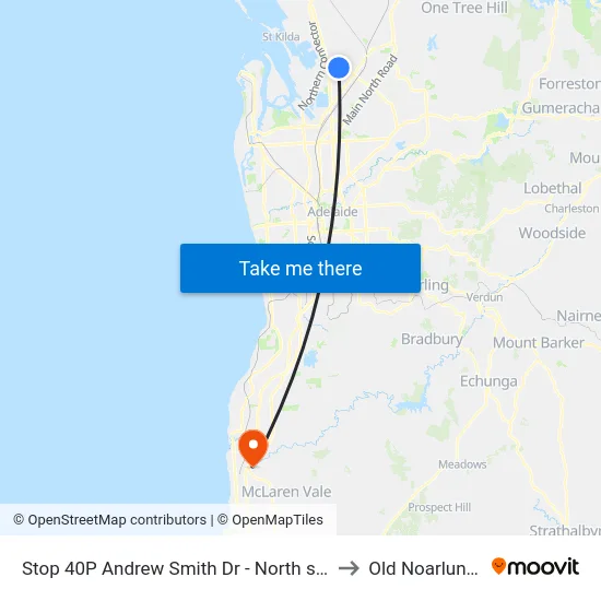 Stop 40P Andrew Smith Dr - North side to Old Noarlunga map