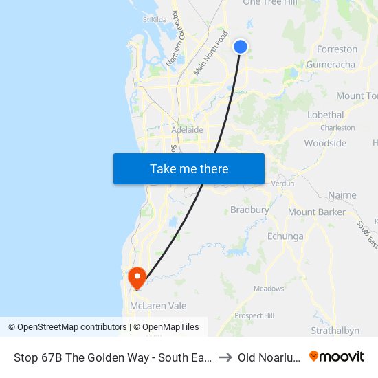 Stop 67B The Golden Way - South East side to Old Noarlunga map