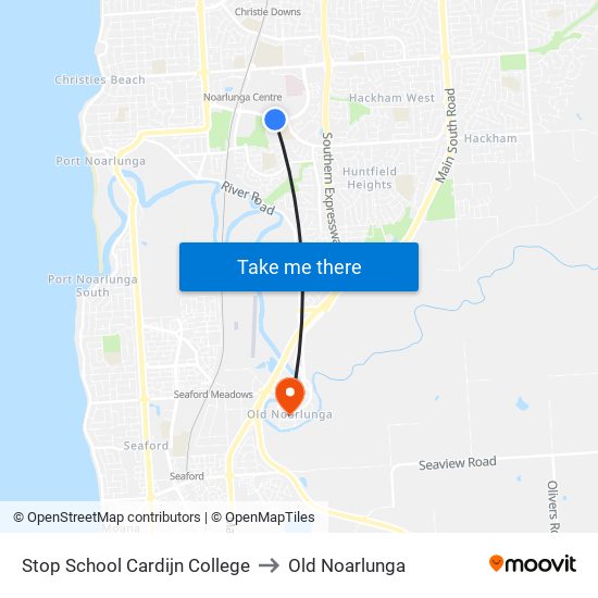 Stop School Cardijn College to Old Noarlunga map