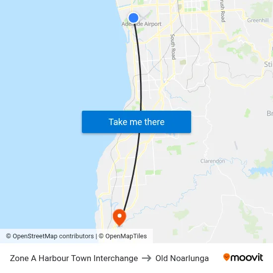 Zone A Harbour Town Interchange to Old Noarlunga map