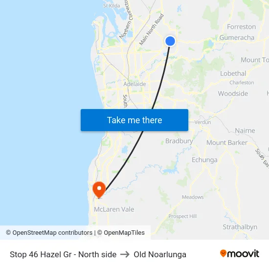 Stop 46 Hazel Gr - North side to Old Noarlunga map