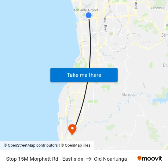 Stop 15M Morphett Rd - East side to Old Noarlunga map