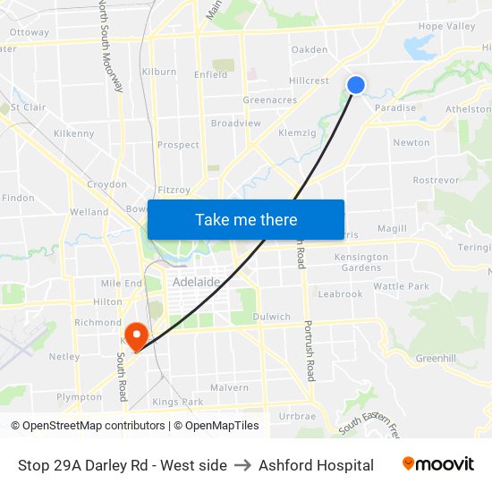 Stop 29A Darley Rd - West side to Ashford Hospital map