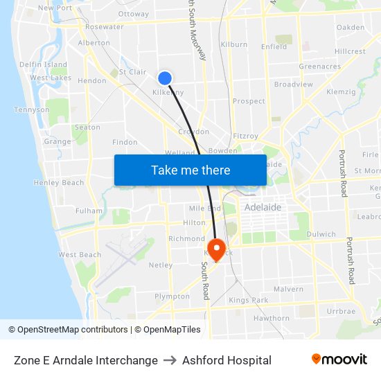 Zone E Arndale Interchange to Ashford Hospital map