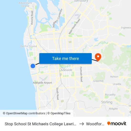 Stop School St Michaels College Lawrie St to Woodforde map
