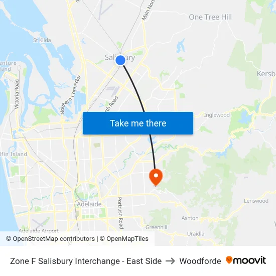 Zone F Salisbury Interchange - East Side to Woodforde map