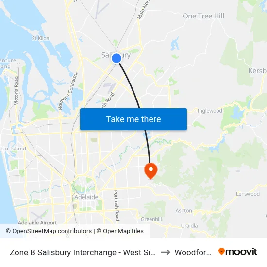 Zone B Salisbury Interchange - West Side to Woodforde map
