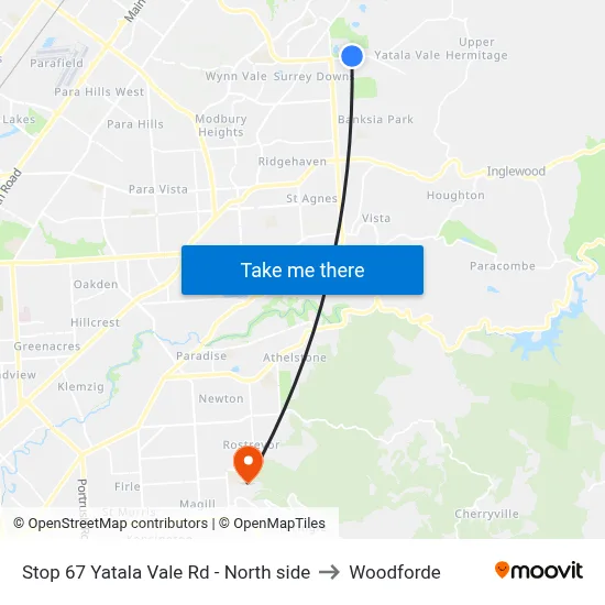 Stop 67 Yatala Vale Rd - North side to Woodforde map