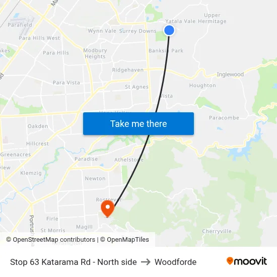 Stop 63 Katarama Rd - North side to Woodforde map