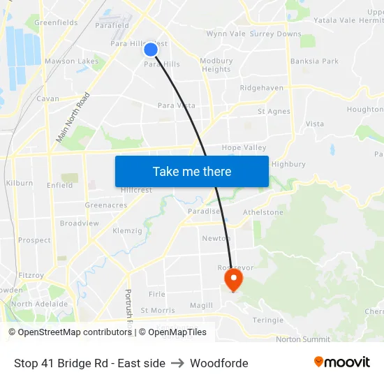 Stop 41 Bridge Rd - East side to Woodforde map