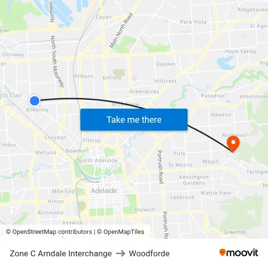 Zone C Arndale Interchange to Woodforde map