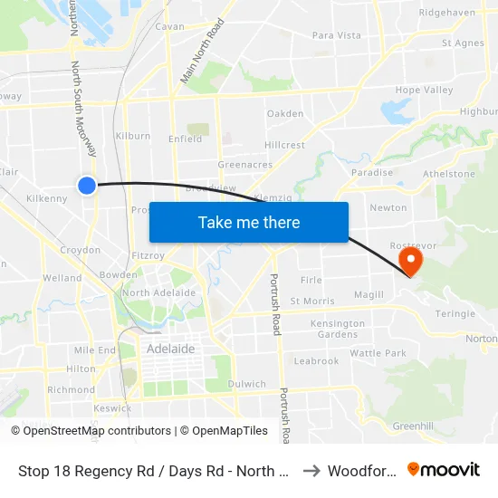 Stop 18 Regency Rd / Days Rd - North side to Woodforde map