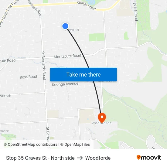 Stop 35 Graves St - North side to Woodforde map