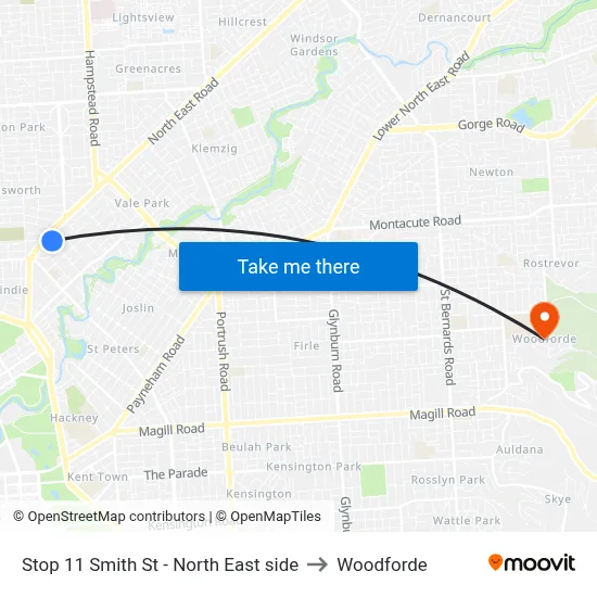 Stop 11 Smith St - North East side to Woodforde map