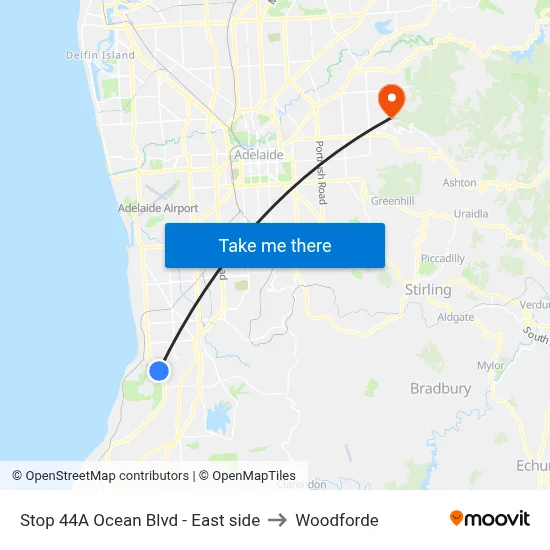 Stop 44A Ocean Blvd - East side to Woodforde map