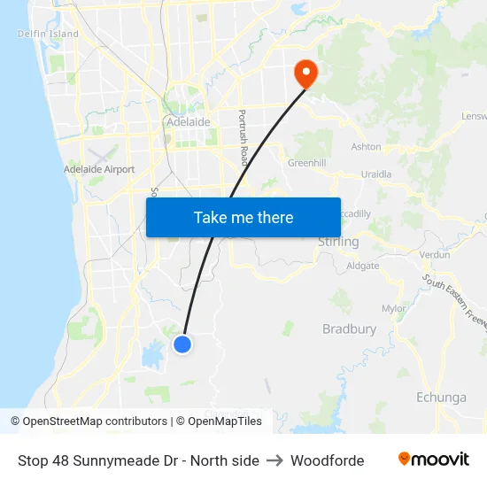 Stop 48 Sunnymeade Dr - North side to Woodforde map