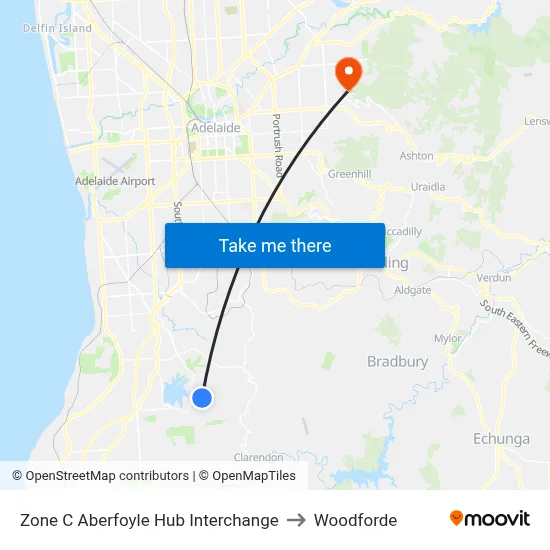 Zone C Aberfoyle Hub Interchange to Woodforde map