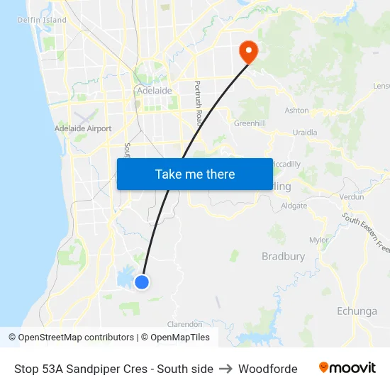 Stop 53A Sandpiper Cres - South side to Woodforde map