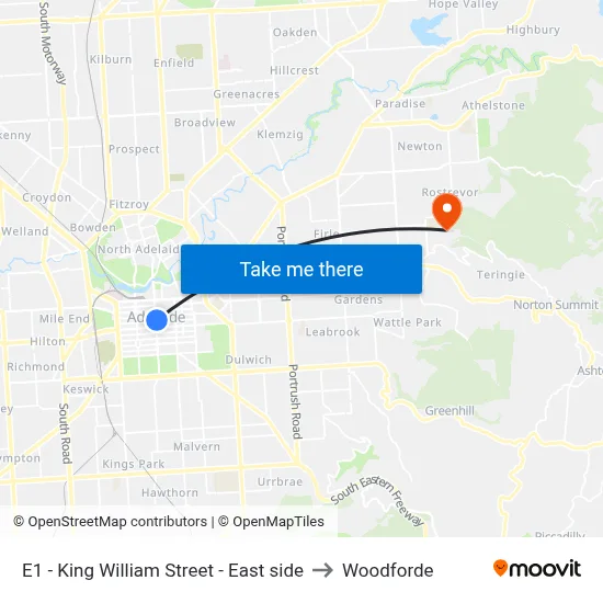 E1 - King William Street - East side to Woodforde map