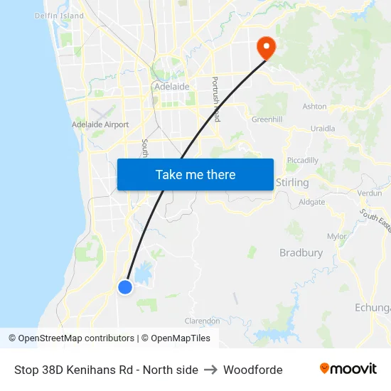 Stop 38D Kenihans Rd - North side to Woodforde map