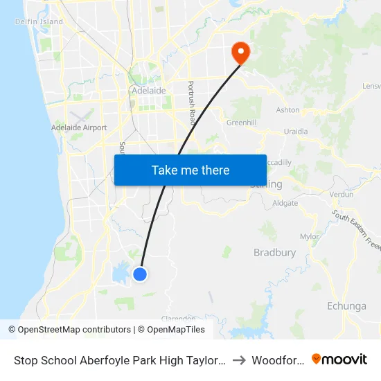 Stop School Aberfoyle Park High Taylors Rd to Woodforde map