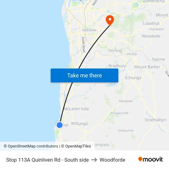 Stop 113A Quinliven Rd - South side to Woodforde map
