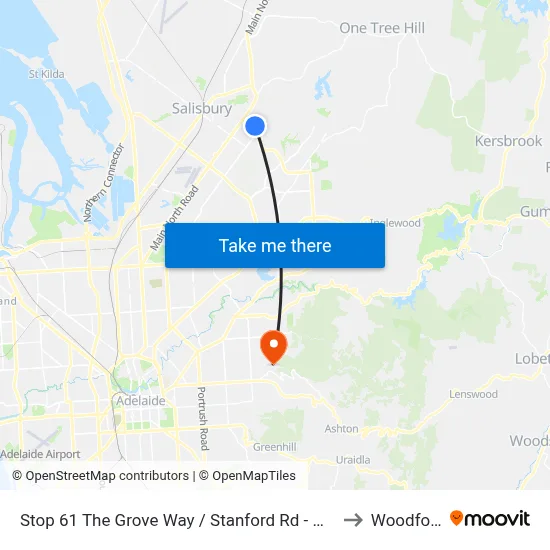 Stop 61 The Grove Way / Stanford Rd - North side to Woodforde map