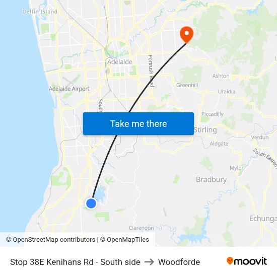 Stop 38E Kenihans Rd - South side to Woodforde map