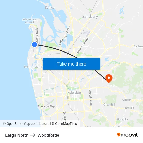 Largs North to Woodforde map